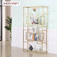 Modern metal glass bookshelf